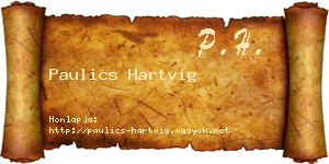 Paulics Hartvig névjegykártya